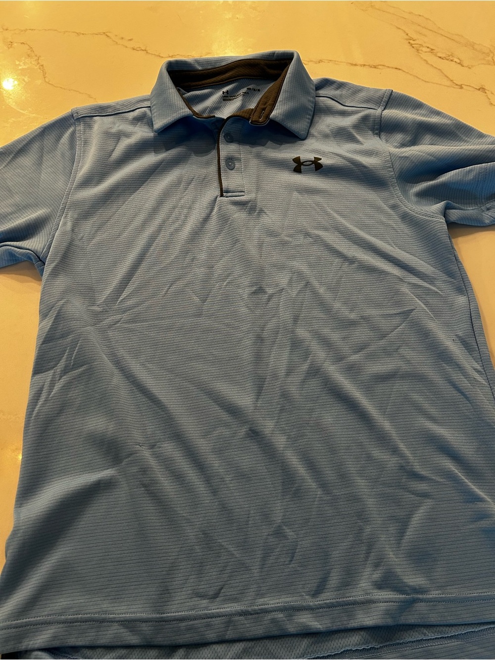 Under Armour Men’s Light Blue Polo with Black Logo